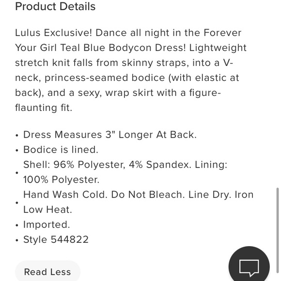 Lulu’s Forever Your Girl Teal Blue Bodycon Dress - spaghetti strap dress small - Picture 5 of 6